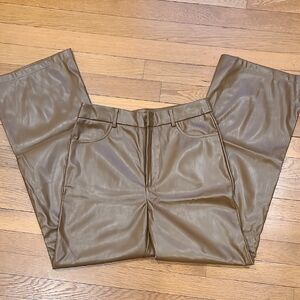 Shein- Brown Faux Leather Pants